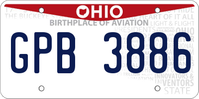 OH license plate GPB3886