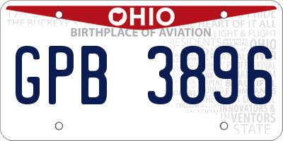 OH license plate GPB3896