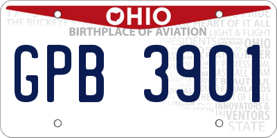 OH license plate GPB3901