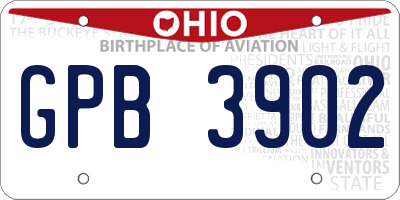 OH license plate GPB3902