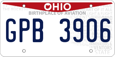 OH license plate GPB3906