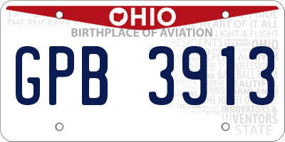 OH license plate GPB3913