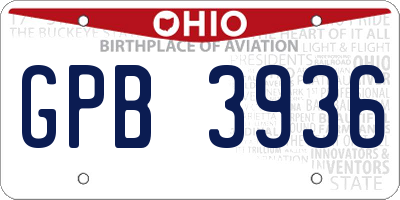 OH license plate GPB3936