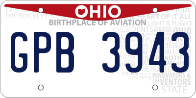 OH license plate GPB3943