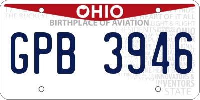 OH license plate GPB3946