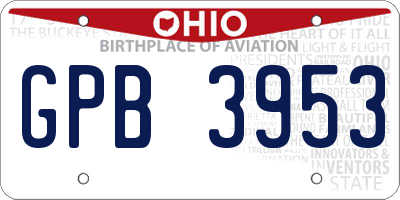 OH license plate GPB3953