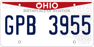 OH license plate GPB3955