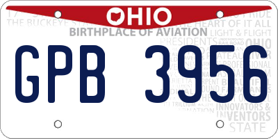 OH license plate GPB3956