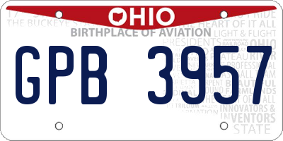 OH license plate GPB3957