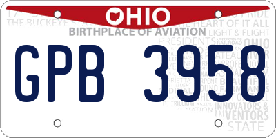 OH license plate GPB3958