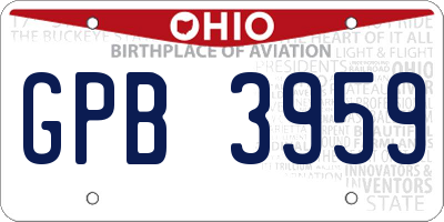 OH license plate GPB3959