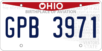 OH license plate GPB3971