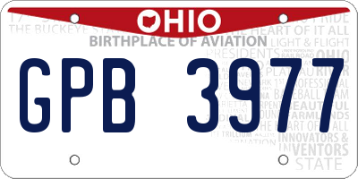 OH license plate GPB3977