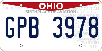 OH license plate GPB3978