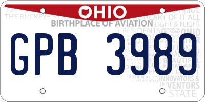 OH license plate GPB3989