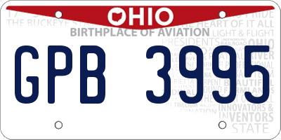 OH license plate GPB3995