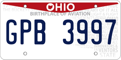 OH license plate GPB3997