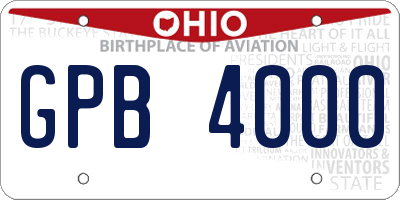 OH license plate GPB4000