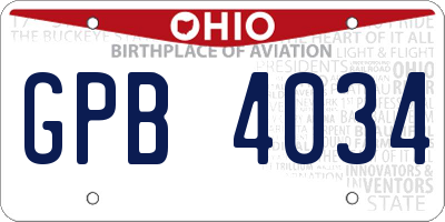 OH license plate GPB4034