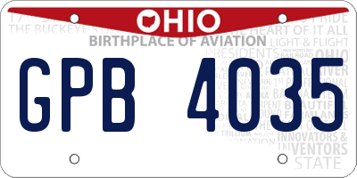 OH license plate GPB4035