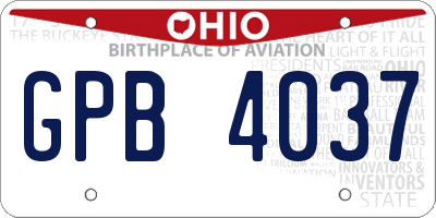 OH license plate GPB4037