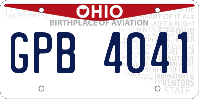 OH license plate GPB4041