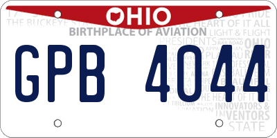 OH license plate GPB4044