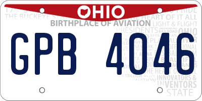 OH license plate GPB4046