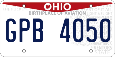 OH license plate GPB4050