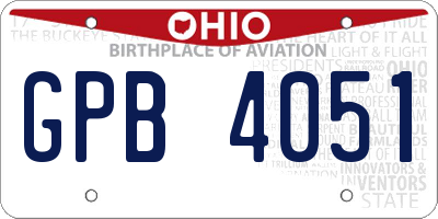OH license plate GPB4051