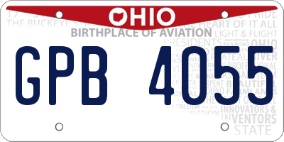 OH license plate GPB4055