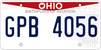 OH license plate GPB4056
