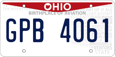 OH license plate GPB4061