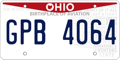 OH license plate GPB4064