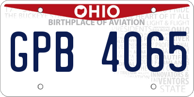 OH license plate GPB4065