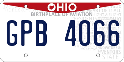 OH license plate GPB4066