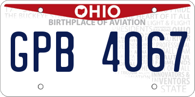 OH license plate GPB4067