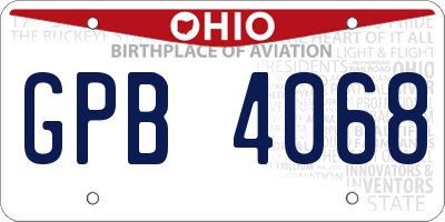 OH license plate GPB4068