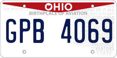 OH license plate GPB4069