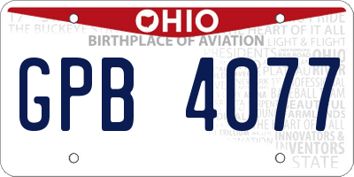 OH license plate GPB4077