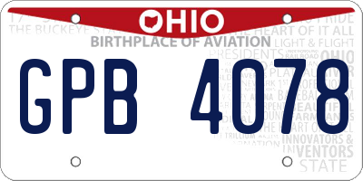 OH license plate GPB4078
