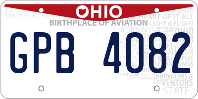 OH license plate GPB4082