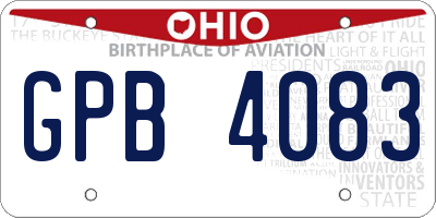 OH license plate GPB4083