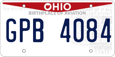 OH license plate GPB4084