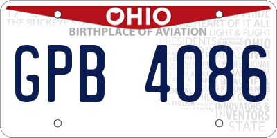 OH license plate GPB4086