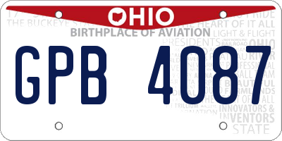 OH license plate GPB4087