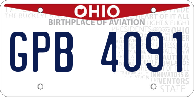 OH license plate GPB4091