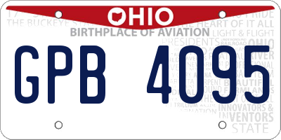 OH license plate GPB4095