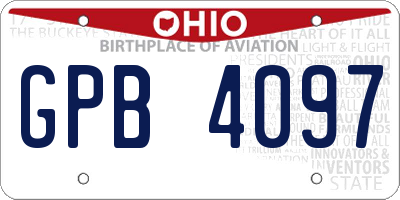 OH license plate GPB4097