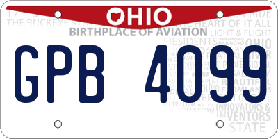 OH license plate GPB4099